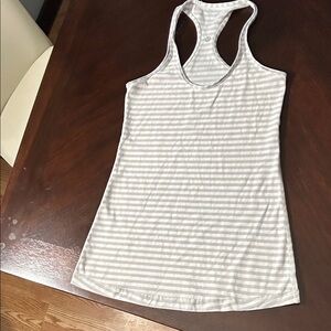 Lululemon Athletica Gray Striped Tank Top